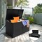 Costway 88 Gallon Garden Patio Rattan Storage Container Box Bin Shelf Black\Brown